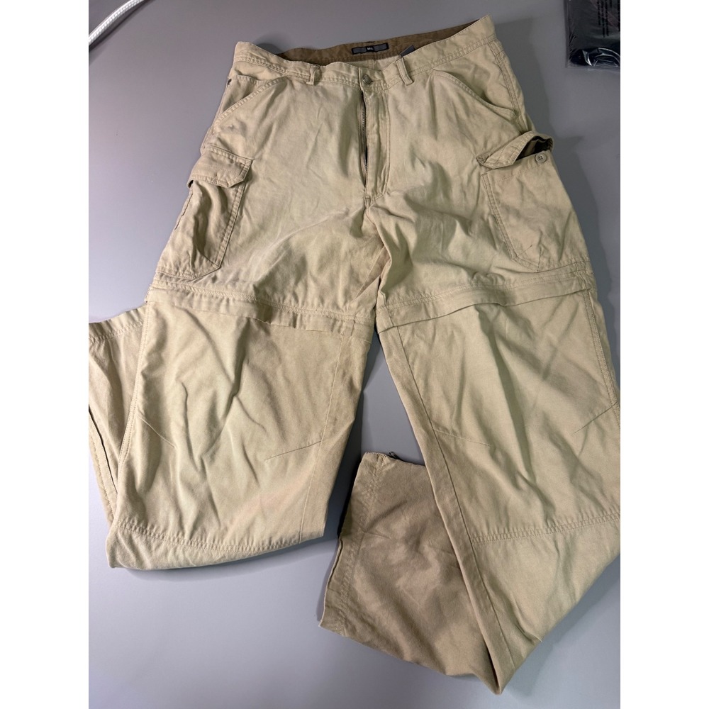 REI Mens 34x34 Convertible Cargo Hiking Pants Tan Khaki Zip Off Outdoor Shorts
